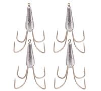 4PCS Weighted Hook Treble Hooks Large Fishing Hooks Size 1.05oz /1.76oz /2.64oz (2.64oz)