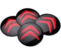 4Pcs Wheel Centre Caps for Citroen C4 Grand Picasso 2007-2013-56mm, Hub Stickers Alloy Rim Logo Badge Cover Auto Tuning Exterior Accessories Decoration Set,Red