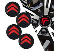 4pcs Wheel Centre Caps Stickers for Citroen Berlingo III XL 2024 2025 2026 Accessories, Aluminium Alloy Hub Caps Emblems Badges Decals Auto Styling Decoration,Red