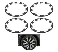 4PCS Wheel Protectors for Tesla Model Y 20 Inch | ABS Rim Protectors & Hub Caps | Snap-On Curb Rash Defense System, Invisible Matte Black Finish (Black)