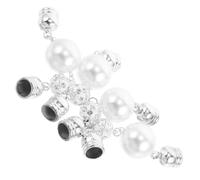 4pcs White Alloy Pearl Magnetic Clothing Clip for Scarves and Shawls