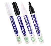 4pcs White & Black Grout Pen Set Quick Drying Tiles Restore Paint Marker Pens Waterproof 2 Colors Grout Joints Cream Tile Coloring Stain Pen for Bathroom Kitchen Shower Floor Tile and Wall Line Gaps