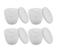 4pcs White Ceramic Crucible Dish with Lid 70ml for Laboratory Use