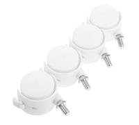 4pcs White Chair Caster Wheels Replacement with Brake for Office Use | Plastic Build, Quiet Rolling Action, Easy Installation, Heavy Load Support, Suitable for Home and Office Chairs