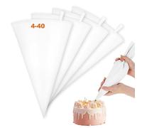 4PCS White-Durable-Cotton-Exterior Pastry Bags, Canvas Cake Decorating Bags, Icing Frosting/Canvas Cake Decorating Bags, Large Icing Pastry Bag, Pastry Piping Bags (9.05x15.74inch)