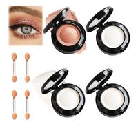 4pcs White Eyeshadow Single,Brown Eyeshadow,White Eyeshadow Single,Highly Pigmented,Long-Lasting and Sweat-Proof,with a Fine Texture.Suitable for Performance Makeup,with 4 Eyeshadow Brushes
