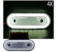 4pcs White Front Side LED Marker Lights Neon Oval 12V 24V Trailer Truck with Bracket