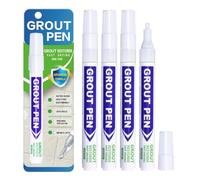 4Pcs White Grout Pen for Tiles Bathroom Paint Marker Grouting Whitener | Waterproof Grouting Pen Bathroom Tile Joints Repair Restorer Whitening Pens for Restoring Shower Kitchen Discoloured Faded