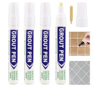 4Pcs White Grout Pens for Tiles, Waterproof Paint Marker Grouting Pen