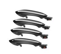 4PCS White Or Black Outer Outside Exterior Door Handle Set for BMW 5 6 7 Series F07 F10 F11 F06 F12 F13 F01 F02 Part Door Handles(Black)