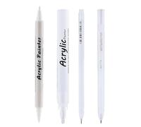 4Pcs White Paint Markers Water Resistant Acrylic Paint Pen for Writing Drawing On Black Paper Sketching Journaling Acrylic Markers for Dark Paper
