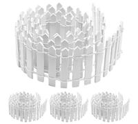 4Pcs White Picket Fence, 35" Long Miniature Fairy Garden Accessories, DIY Flowerpot Decor for Dollhouse or Small Gardens