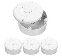 4pcs White Plastic Dome Junction Box Ceiling Mount Cable Box | Hemispherical Bracket, round Housing, Multiple Holes, Spacious Interior, Flat Surface Fit, Indoor Ceiling Use