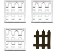 4Pcs White Plastic Fence Fondant Molds Cookie Cutter Mold Fondant Cake Cutting Molds for Baking Room Coffee Shop Cookie DIY Cake Border Baking Tool Accessories, Kitchen Dining Bakeware