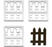 4Pcs White Plastic Fence Fondant Molds Cookie Cutter Mold Fondant Cake Cutting Molds for Baking Room Coffee Shop Cookie DIY Cake Border Decoration Baking Tools and Accessories, Bakeware