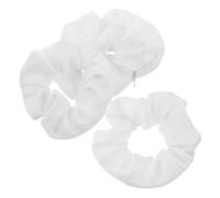4pcs White Polyester Pocket Scrunchies with Hidden Zipper Storage | High Elastic Design, Wear Resistant Finish, Travel Friendly Discreet Pocket, School and Workouts Use
