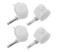 4pcs White Swivel Caster Wheels, Easy Mobility Replacement Set of Four | Iron and Plastic Construction, Smooth Finish, All-direction Rolling, Suitable for Bookcase Carts, Stools, Bedrooms