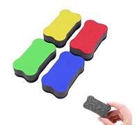 4pcs Whiteboard Dry Eraser Chalkboard Dry Erase Erasers,Mini Magnetic Whiteboard Eraser,4 Colors Dry Wipe Eraser with Thick Felt Pad and Bone Shape,Suitable for Classroom School Office Suppies