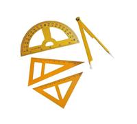 4Pcs Whiteboard Geometry Set, Math Geometry Equipment, Protractor Ruler, Compass Drawing Math Geometry Tool for Engineering (Without Handle) (with Handle)