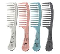 4Pcs Wide Tooth Curling Comb,Durable Plastic Smooth Grip Comb Tooth for Curls Unisex Wet Hair Perfect for Defining Curls for Hair Care Hairdressing Styling Tool