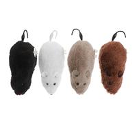4Pcs Wind Up Mouse - Realistic Jumping Rat Plush Mice with Twirling Tail Classic Prank for Children Kids Bag Fillers Party Favors