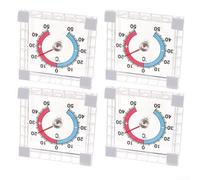4pcs Window Door Thermometer, Outdoor Pointer -50°C to 50°C, Battery-Free Self-Adhesive Square Gauge for Home Garden Weather Monitoring
