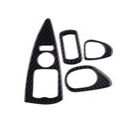 4pcs Window Lift Switch Panel Trim Cover Sticker Frame Carbon Fiber Black For For Corvette For C6 2005 2006 2007 Car Interior Frame