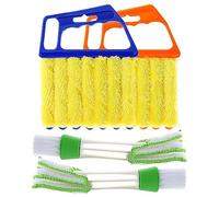 4Pcs Window Venetian Blind Cleaner Duster Tool,Washable 7 Fingers Dusting Cleaner and Air Vent Cleaner,Shutter Cleaner Brush,Blinds Air Conditioner Keyboard Fan Duster Dirt Housekeeping Cleaner