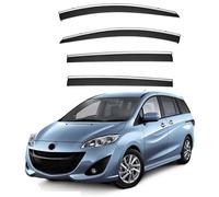 4PCS Window Visors Rain Guards Shield for Mazda Premacy MK3-CW 2010-2018, Out-Channel Rain Guards Shields Vent Deflector Shade Wind, Tape-On Outside-Mount