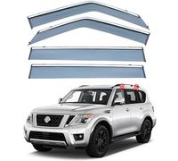4PCS Window Visors Rain Guards Shield for Nissan Armada Y62 2017-2025, Out-Channel Rain Guards Shields Vent Deflector Shade Wind, Tape-On Outside-Mount