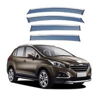 4PCS Window Visors Rain Guards Shield for Peugeot 3008 MK1-T8 2008-2015, Out-Channel Rain Guards Shields Vent Deflector Shade Wind, Tape-On Outside-Mount