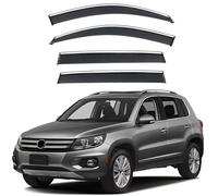 4PCS Window Visors Rain Guards Shield for VW Tiguan MK1/5N 2007-2015, Out-Channel Rain Guards Shields Vent Deflector Shade Wind, Tape-On Outside-Mount