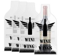 4Pcs Wine Bottle Protector, Reusable Double Layer Protection Wine Bottle Bags for Travel, Leak-Proof Wine Bottle Sleeves, Wine Bottle Protector for Travel Suitcase Luggage(wings pattern)