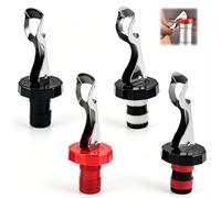 4Pcs Wine Bottle Stoppers, Reusable Lever Arm Stoppers for Wine and Champagne Bottles, Spillproof Seal for Beverage Preservation, Ideal for Parties and Home Use, Multicolour Set with Secure Fit Design