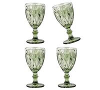 4pcs Wine Glass Cups Embossment Juices Drinking Cups Elegant Beverage Glassware Champagne Goblets for Elegant Parties Drinking Glasses