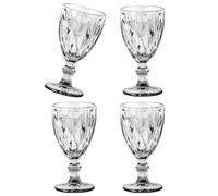 4pcs Wine Glass Cups Embossment Juices Drinking Cups Elegant Beverage Glassware Champagne Goblets for Elegant Parties Drinking Glasses