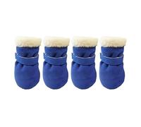 4PCS Winter Dog Boots for Small Dogs - Thick Warm Snow Booties with Anti-Slip Soles, Waterproof Puppy Shoes for Cold Weather(Blue,M)