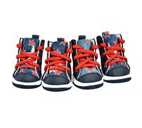 4pcs Winter Outdoor Warm Pet Dog Denim Shoes Puppy Canvas Shoes Small Dogs Sport Casual Anti-Slip Boots Dog Socks Pet Product (Size : 5)