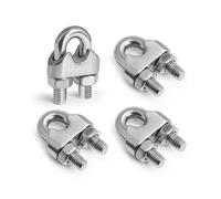 4pcs Wire Rope Clamp, Cable Clamps Stainless Steel Wire Rope Clips