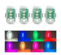 4PCS Wireless LED Strobe Lights with Remote Control, 8 Colors USB Rechargeable Anti-Collision Emergency Warning Light, Flashing Lights for Car Drone Truck Motorcycle Bike (4PCSFJD2)