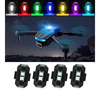 4Pcs Wireless Motorcycles LED Aircraft Strobe Lights & Mini Usb Charging, 7 Colors -31 Lighting Modes, Warning Anti-collision Night Flying Signal Safety Strobe Light for Drone Flashing, Cars, Bike