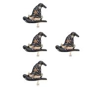 4pcs Witch Hat Brooch with Rhinestones Halloween Season Alloy Pin