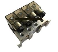 4pcs with A Manifold 3 Way Pneumatic Aluminium Solenoid Valve 3V1-06 1/8" BSP AC220V Micro Direct Acting Gas Electric Valve(24V)