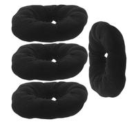 4pcs Women Hair Scrunchie with Hidden Zipper Pocket for Travel | Black Polyester Stash Band, Secure Hold for Workouts and Gym, Discreet Valuables Storage, Wallet Accessory