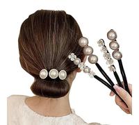4Pcs Women Magic Hair Bun Maker French Hairstyle Hair Twist Curler with Peal and Flower Buns Shaper Donut Bun Maker Elegant DIY Hair Styling Accessories for Women Girls