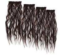 4pcs Women Wavy Synthetic Hairpiece Long Wave Clip in Topper | Natural Volume Boost, Invisible Look, Face Flattering Waves, for Cosplay and Daily Looks