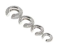 4pcs Women White Rhinestone Clip on Ear Cuff Earrings