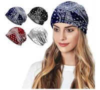 4Pcs Women's Summer Beanie for Men Hat Boho Hats Adult Dwarf Hats Chemo Cap Cancer Headwear Caps Baggy Skull Sleep Cap Nightcap