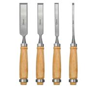 4Pcs Wood Carving Chisels Set for Woodworking 6/12/18/24mm Comfortable Beech Handle Chisel with Handles
