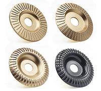 4PCS Wood Carving Disc Set for 4" or 4 1/2" Angle Grinder with 5/8" Arbor | WHLLING Grinding Wheel Shaping Disc for Wood Cutting, Wood Shaping Carving Disc, Woodworking Angle Grinder Attachment